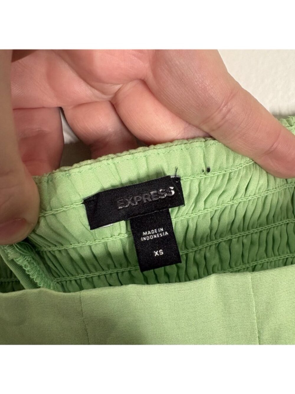 Express Sz XS Mint Square Neck Seamed Smocked Back Midi Dress With Pockets NWOT - Picture 9 of 13